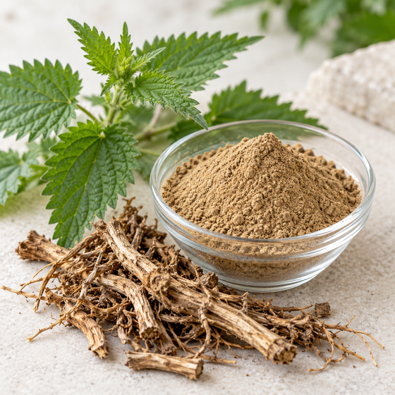 Nettle root and nettle root powder